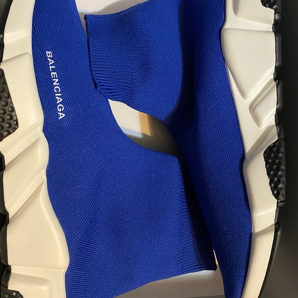 blue balenciaga speed trainer
